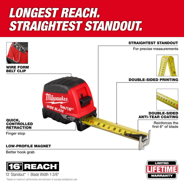 5m/16ft Wide Blade Tape Measure