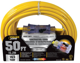 CORD EXT 14/3 SJTOW X 50FT YEL